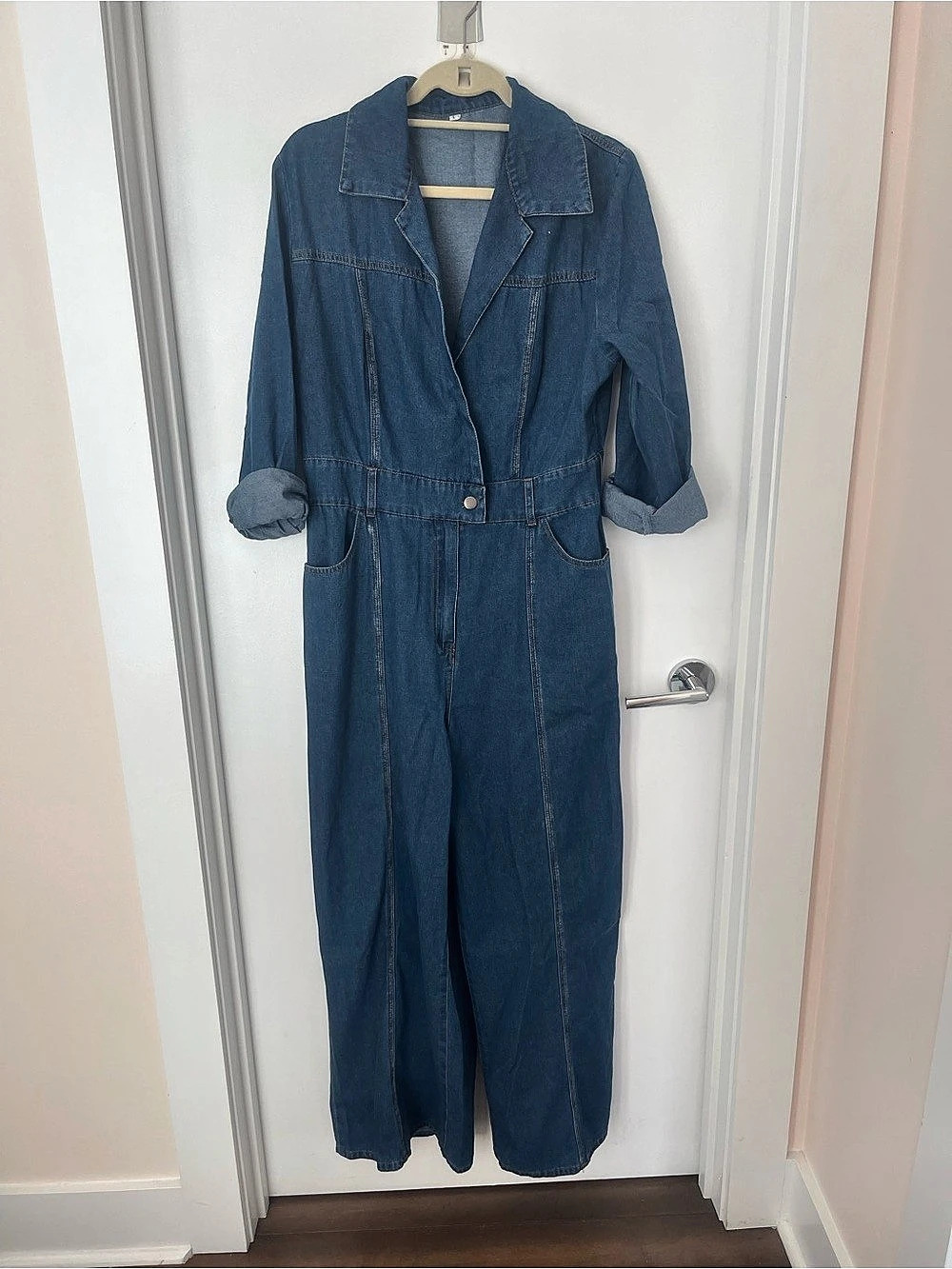 Denim Jumpsuit in Blue Size Large Like New